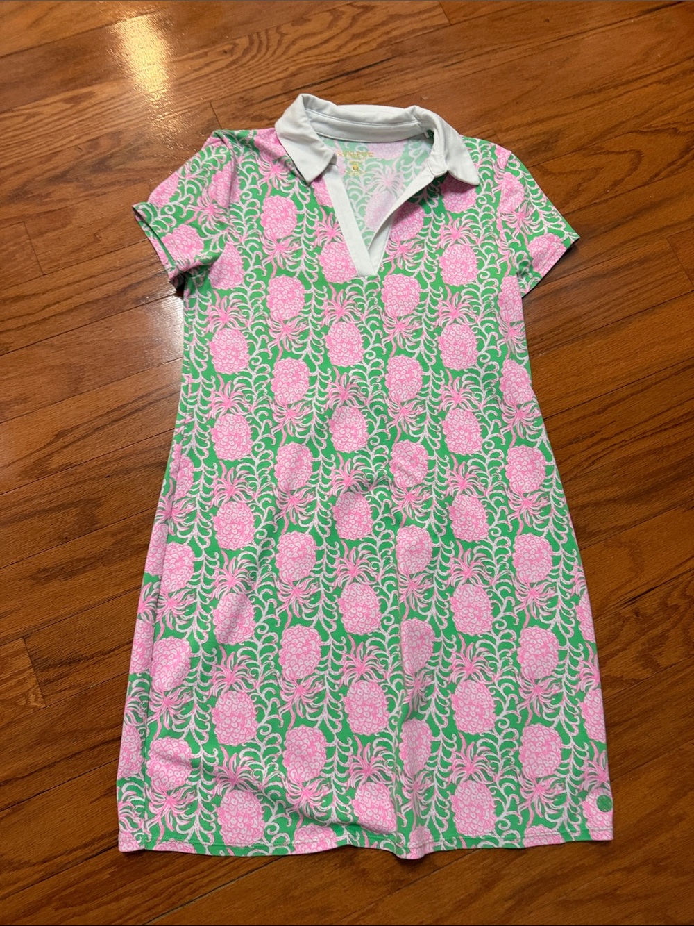 Lilly Pulitzer Pink Pineapple Print Polo Dress - Green & Pink